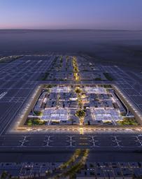 Aerial rendering of the King Salman International Airport 